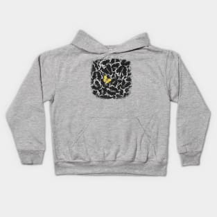 Dare to be Different - Black and Yellow Butterflies Pattern Kids Hoodie